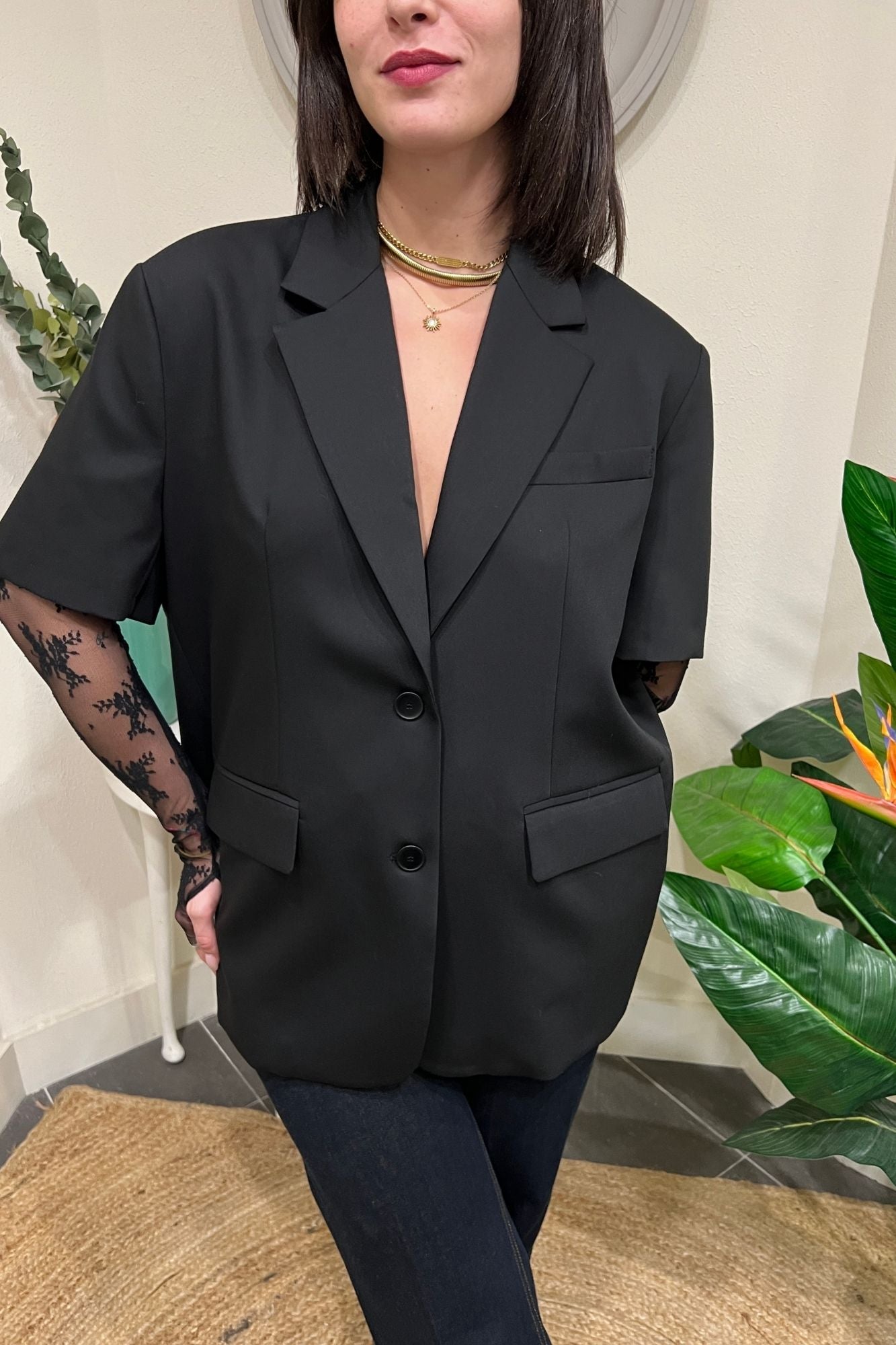 Giacca con manicotti in pizzo Imperial