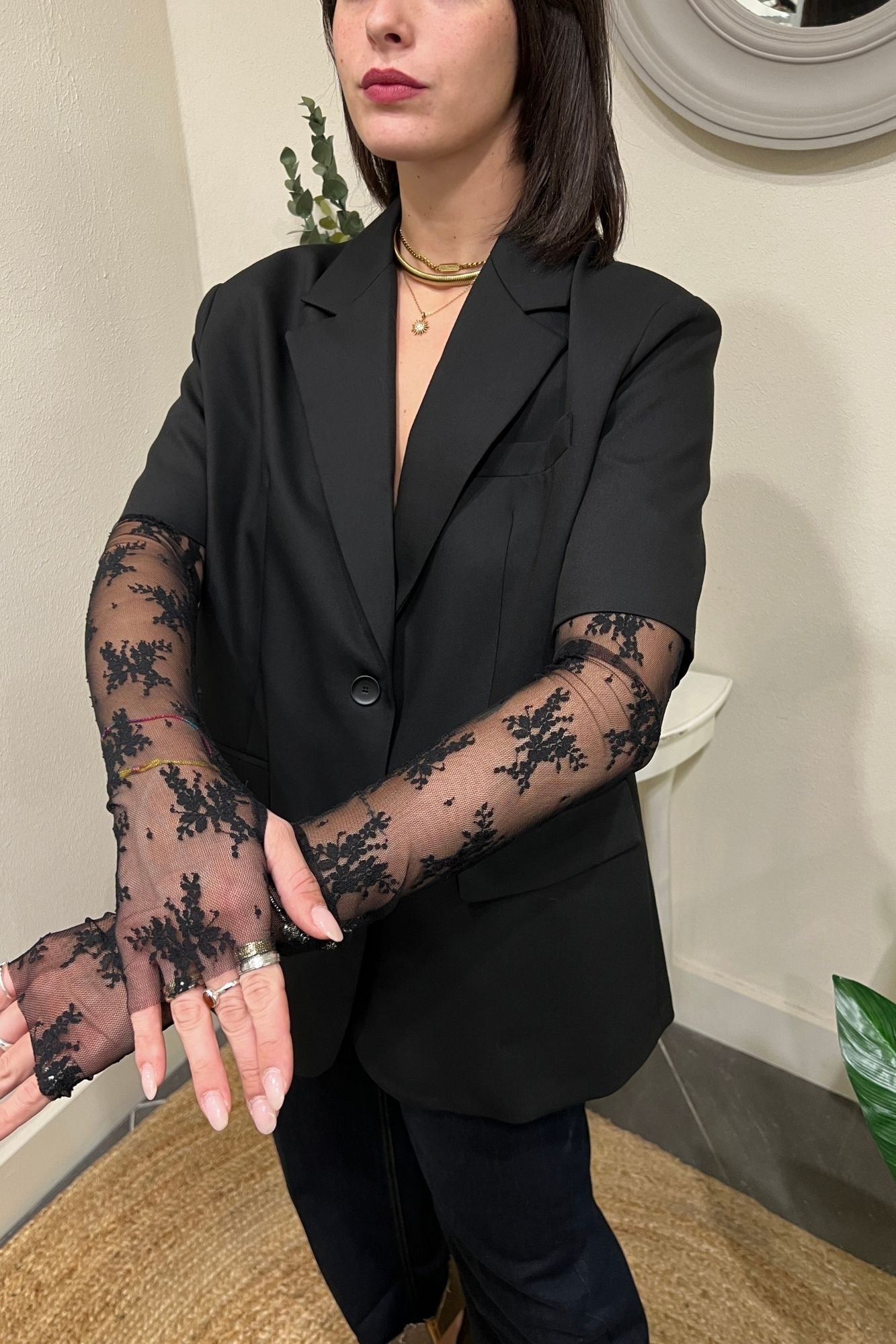 Giacca con manicotti in pizzo Imperial