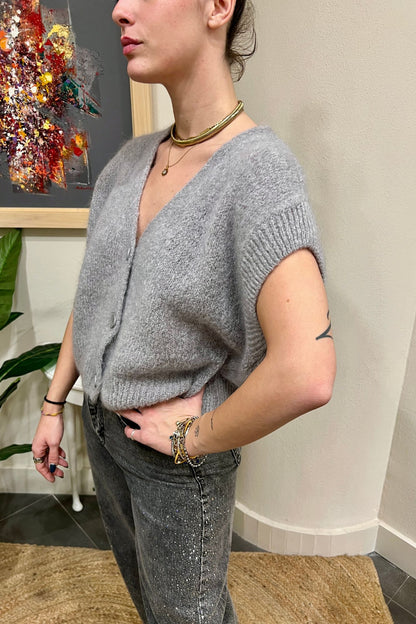 IMPERIAL Gilet misto mohaie Imperila Grigio