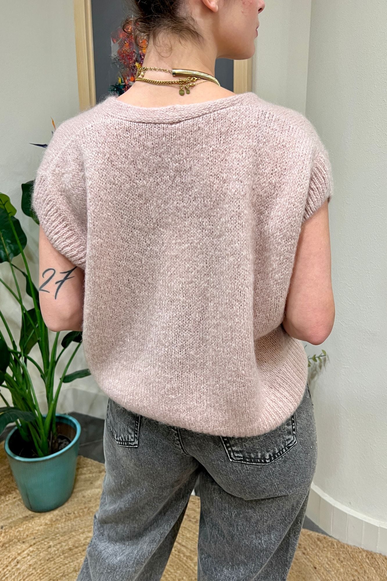 IMPERIAL Gilet misto mohair Imperila Rosa