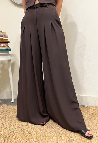 IMPERIAL Pantalone palazzo con cintina Imperial Moro