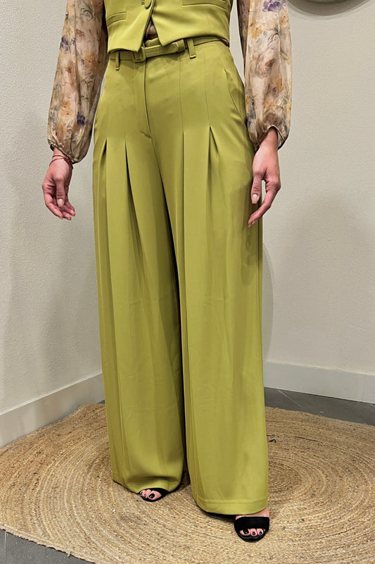 IMPERIAL Pantalone palazzo con cintina Imperial Olio