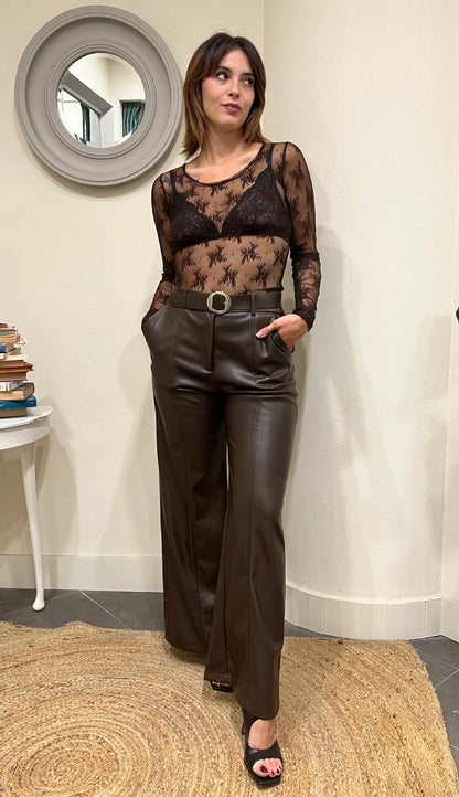 Pantalone palazzo ecopelle Imperial