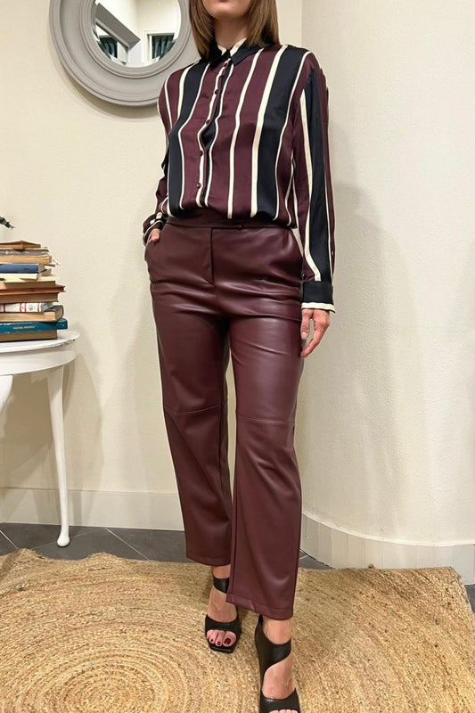 IMPERIAL Pantalone in ecopelle Imperial Bordeaux