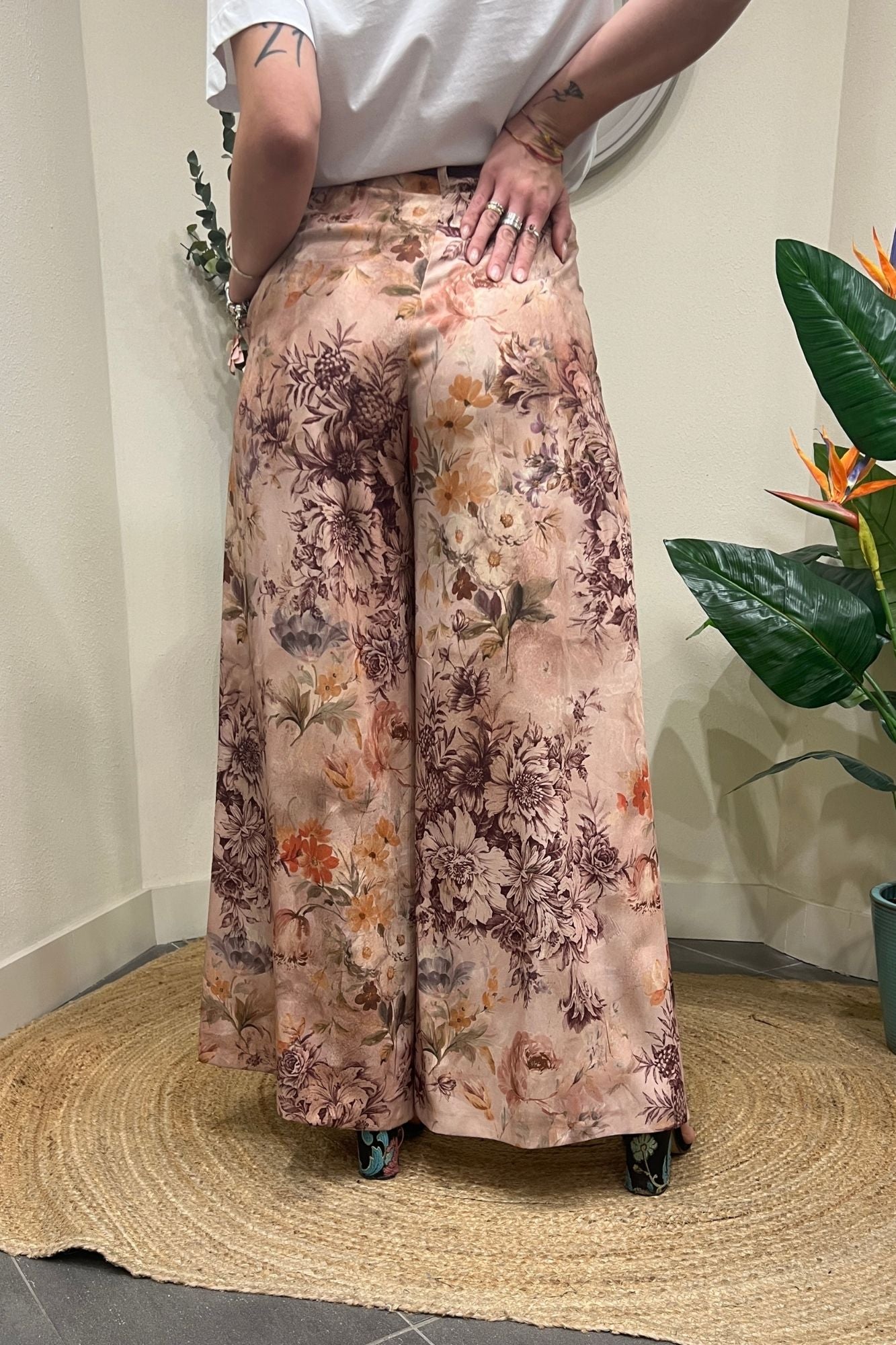 IMPERIAL Pantalone palazzo fantasia Imperial Cipria