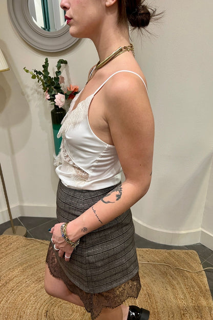 Canottiere con profli in pizzo Imperial