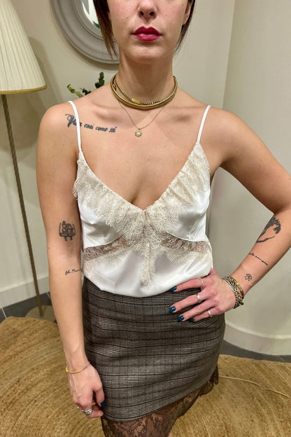 Canottiere con profli in pizzo Imperial