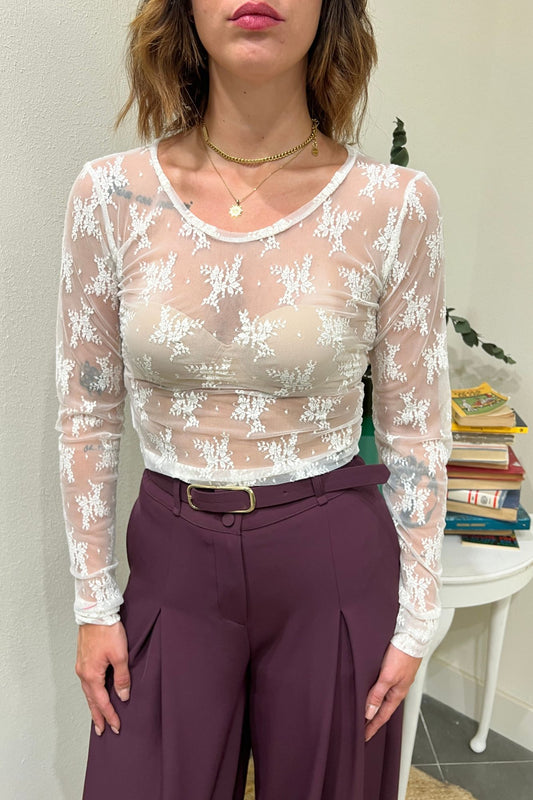 IMPERIAL Maglia in pizzo Imperial Cioccolato Avorio