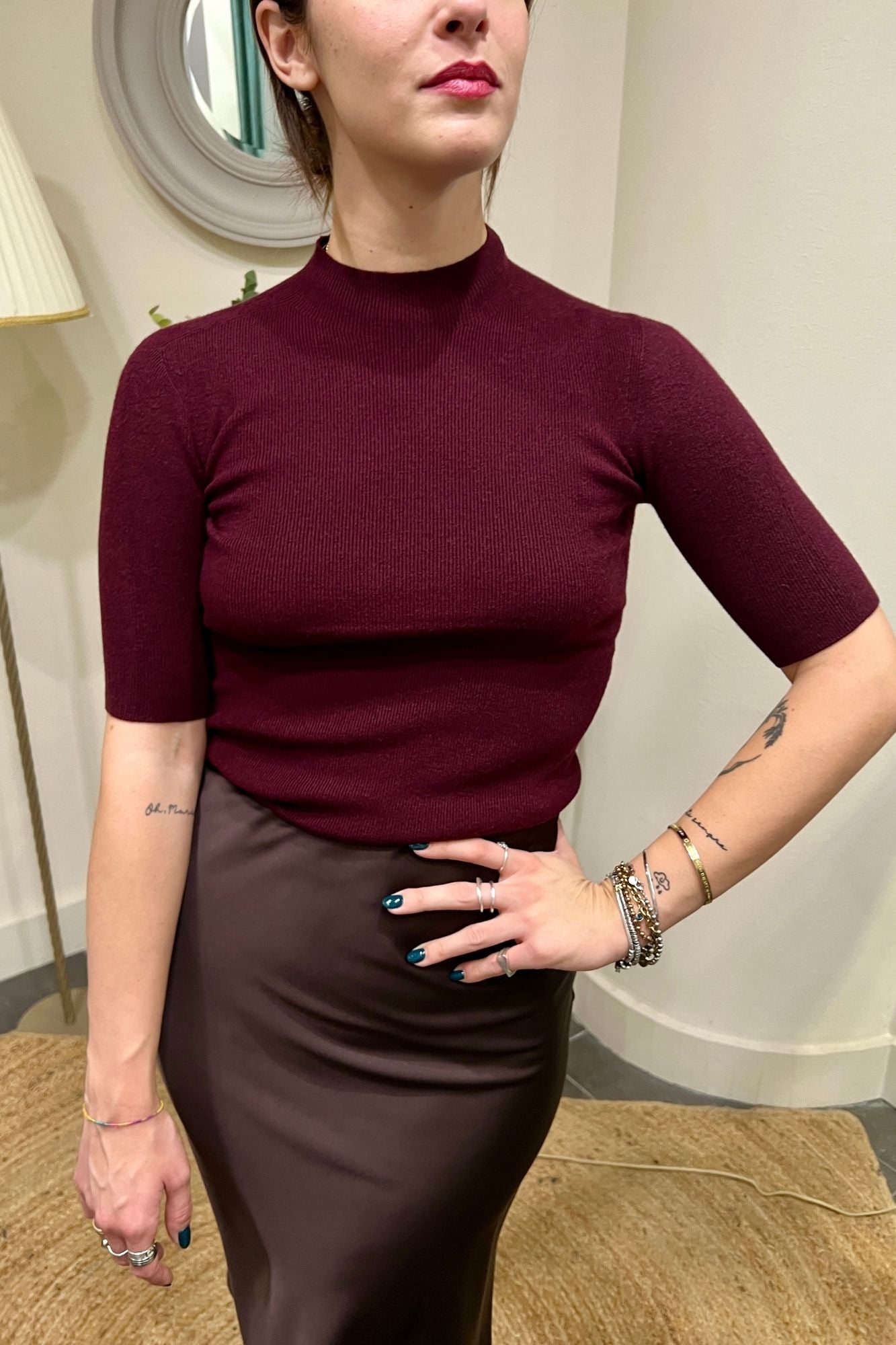 METOO Maglia a costine Metoo Vino