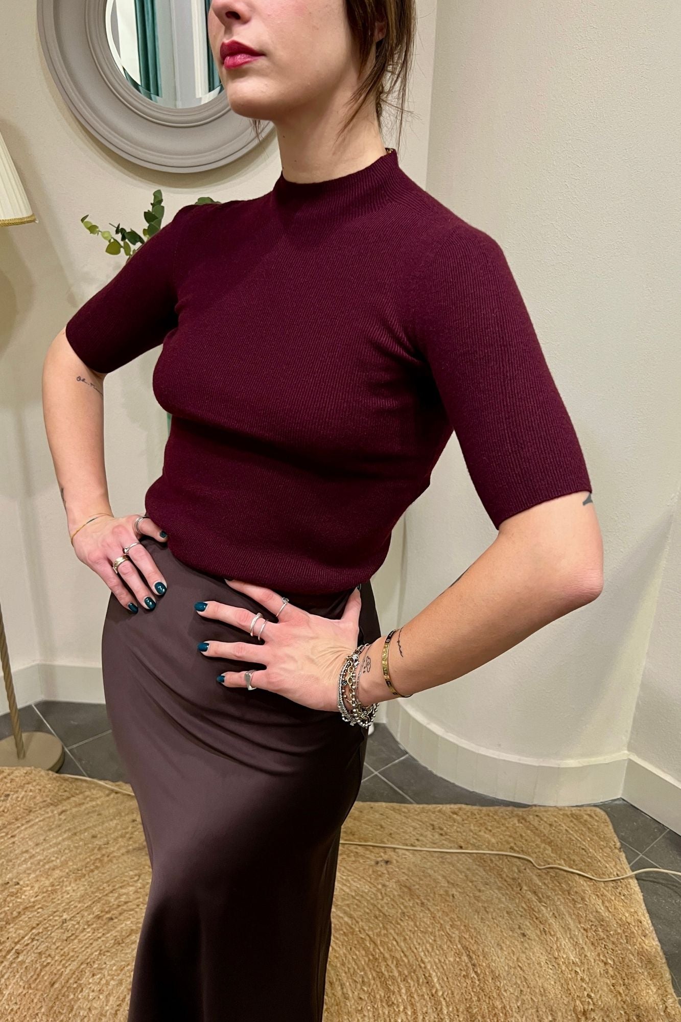 METOO Maglia a costine Metoo Vino