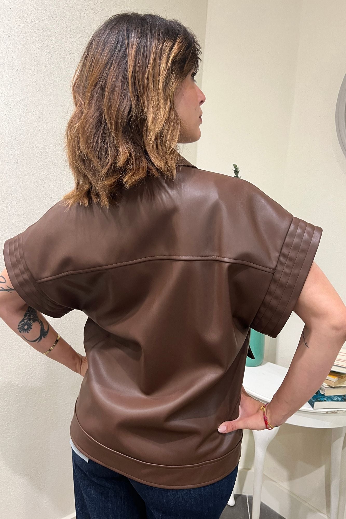 MOTEL Gilet con zip Motel Cioccolato