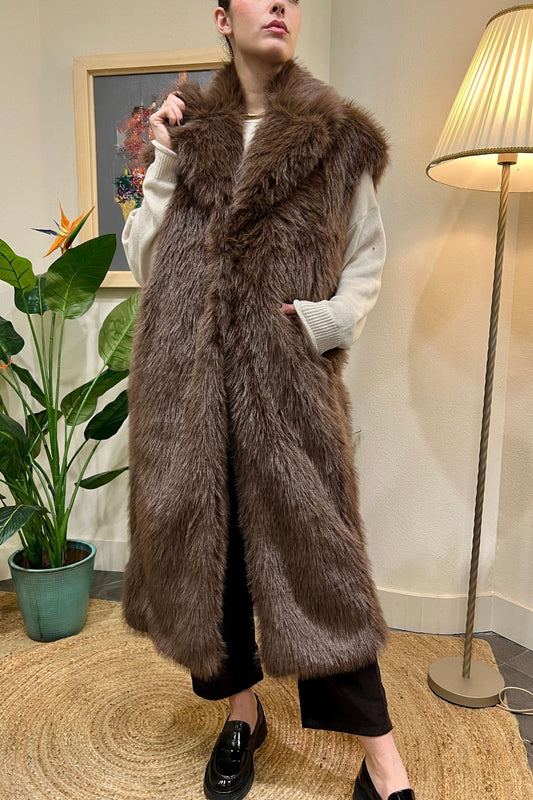 MOTEL Pelliccio eco lunga smanicata Motel Moro