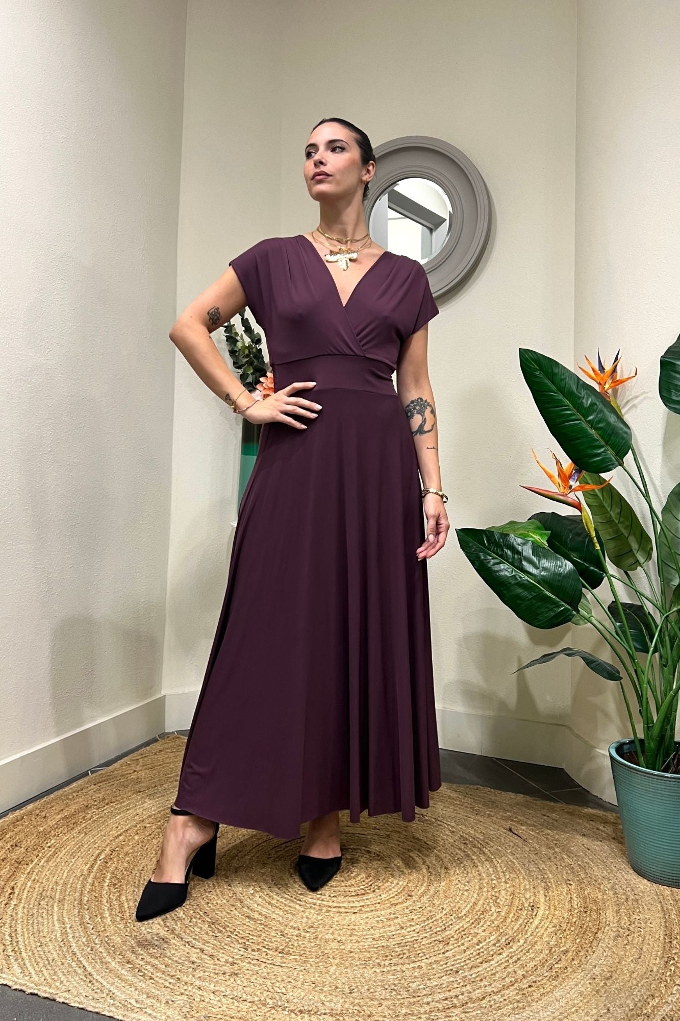 MOTEL Abito scollo a v Pino