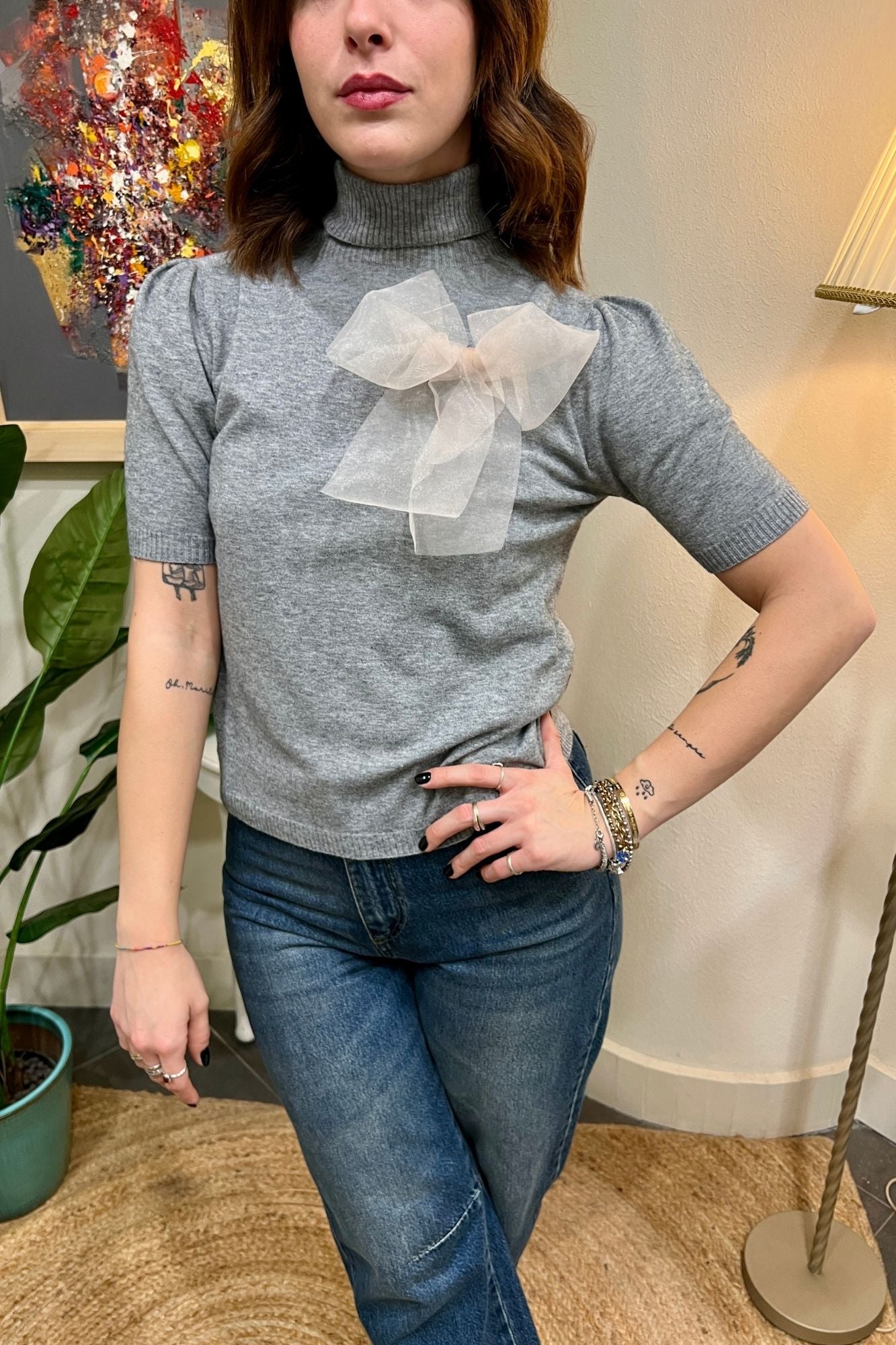 MOTEL Lupetto manica corta Motel Grigio