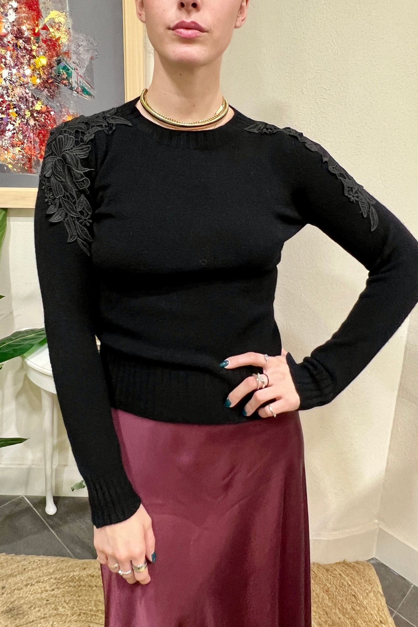 MOTEL Maglia con applicazioni Motel Nero