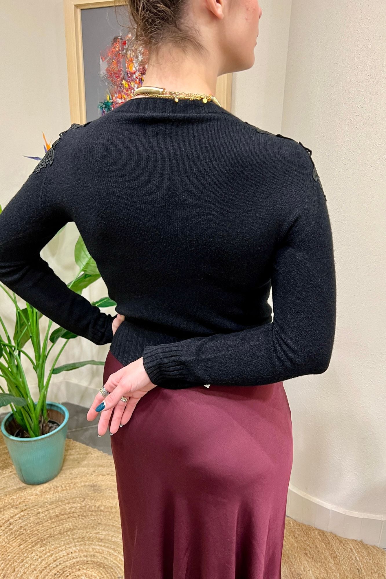 MOTEL Maglia con applicazioni Motel Nero