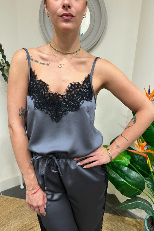 Canottiera con pizzo Motel