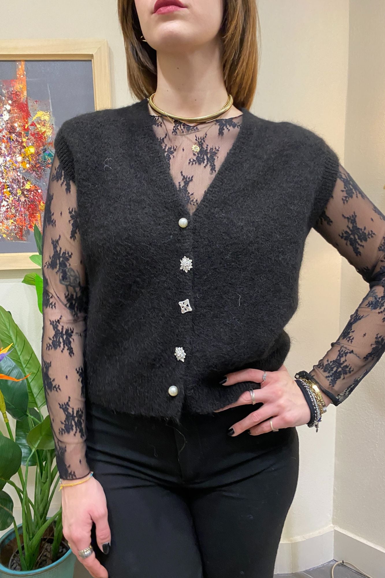 PHILIA LOFT Gilet misto alpaca Philia loft Nero