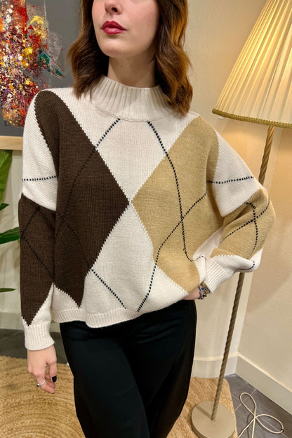 PHILIA LOFT Maglioncino a rombi Philia loft Panna