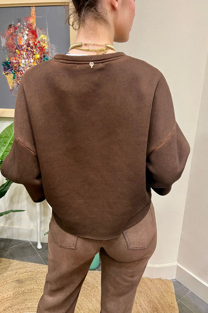 PHILIA LOFT Felpa con intarsi Philia loft Moka