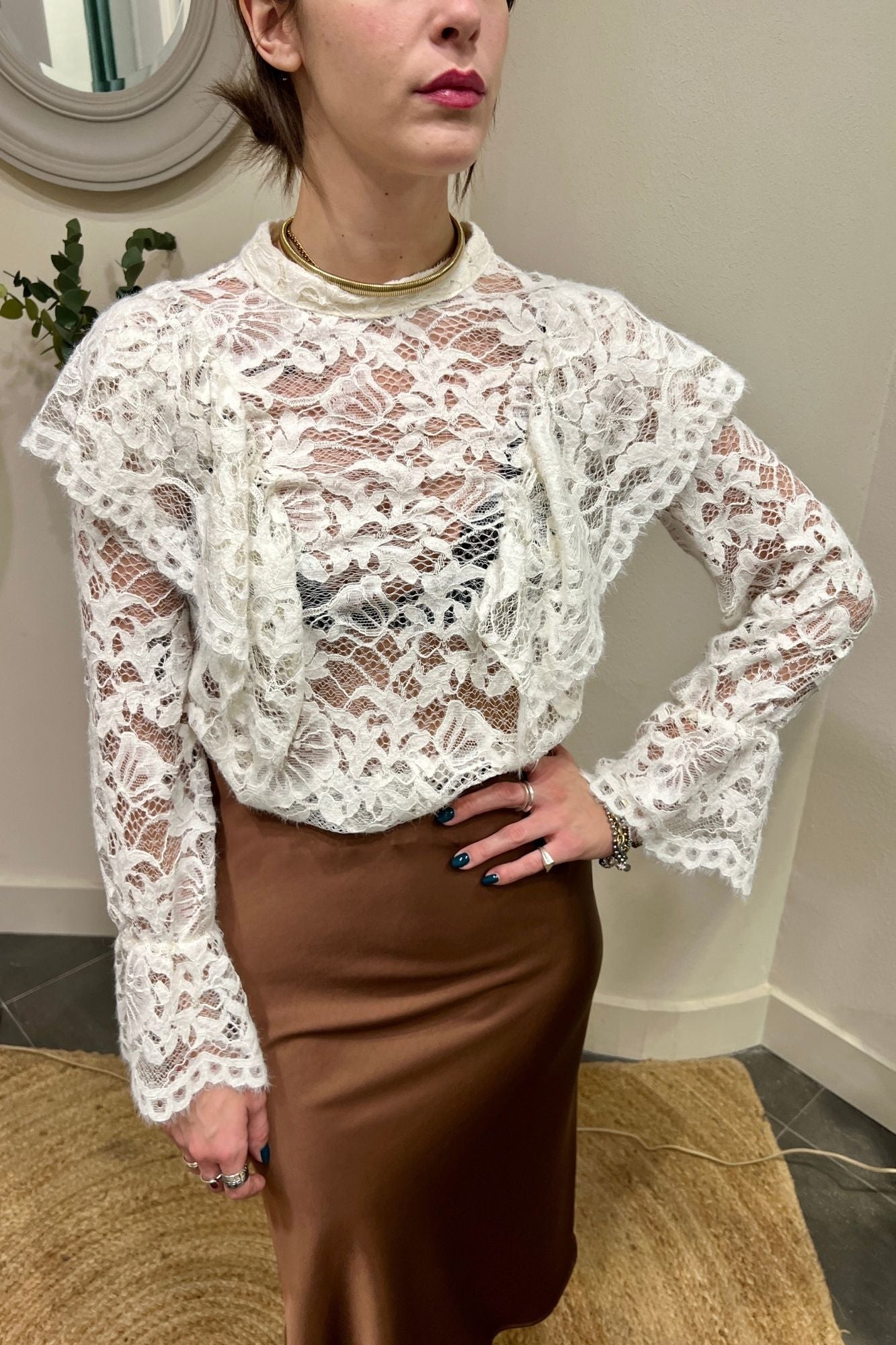 PHILIA LOFT Maglia in pizzo Philia loft Burro