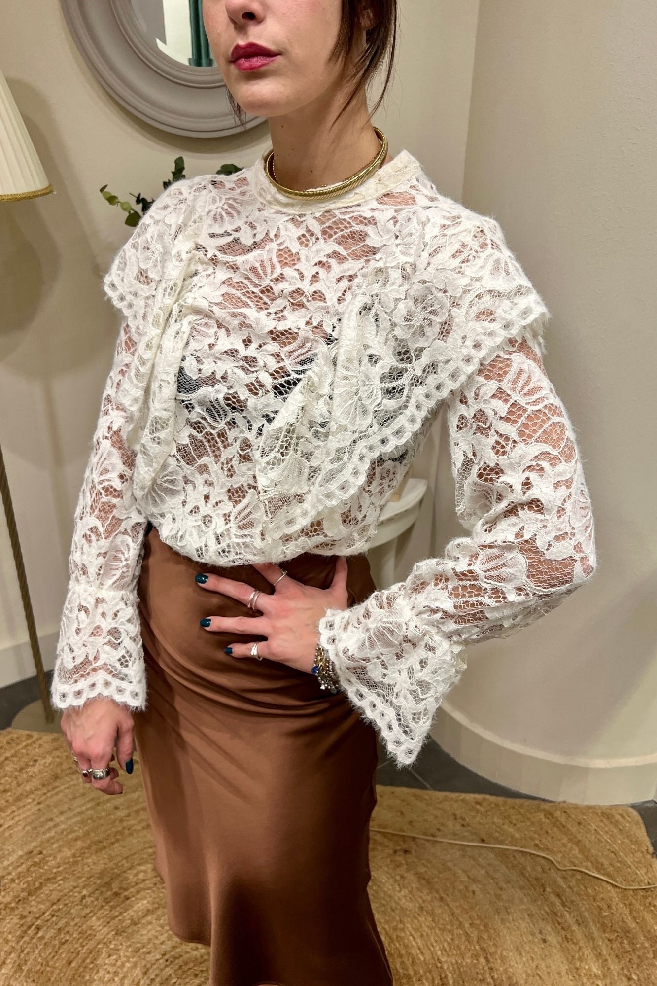 PHILIA LOFT Maglia in pizzo Philia loft Burro