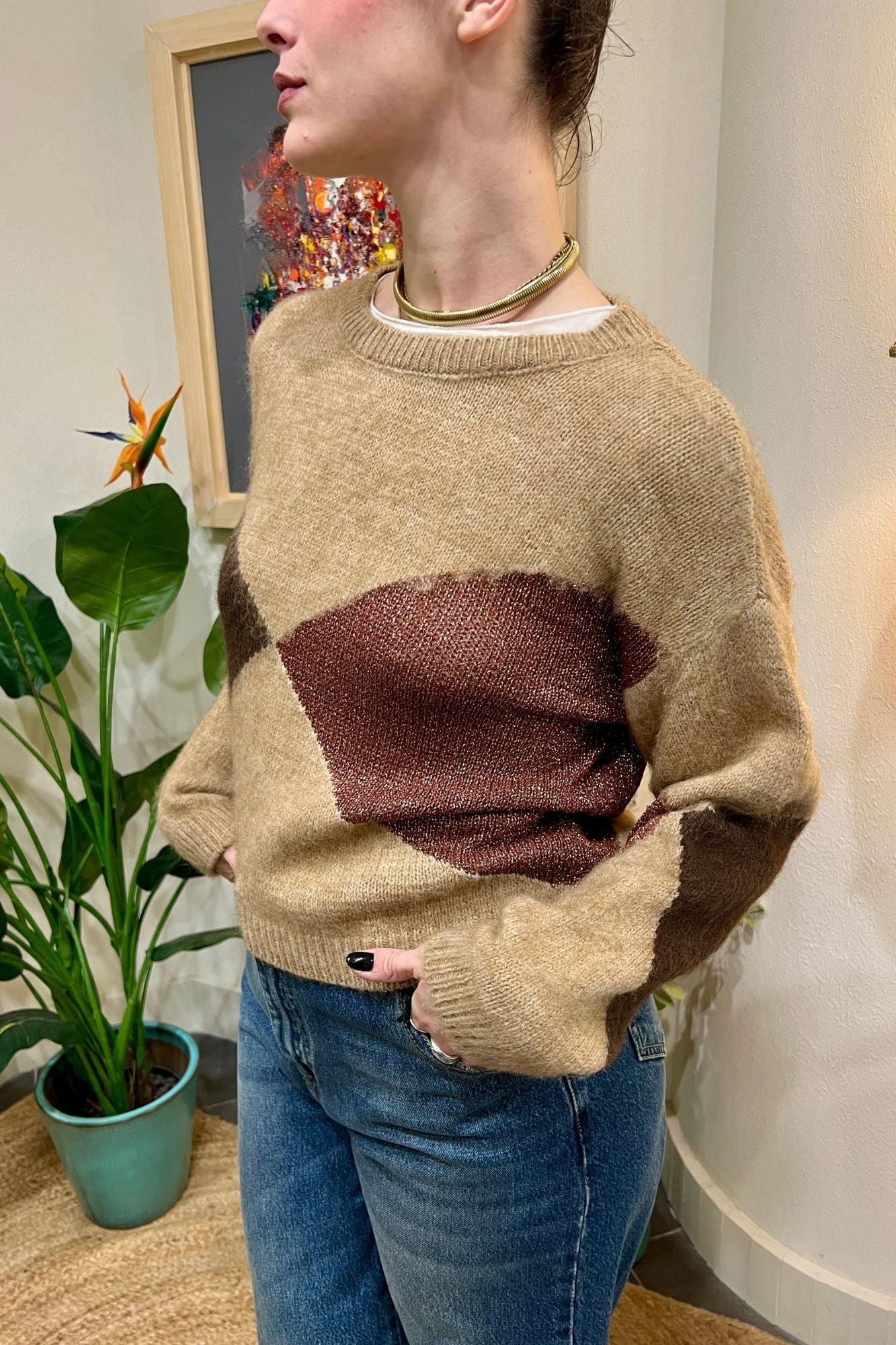 PHILIA LOFT Maglione misto lana Phili loft Cammello