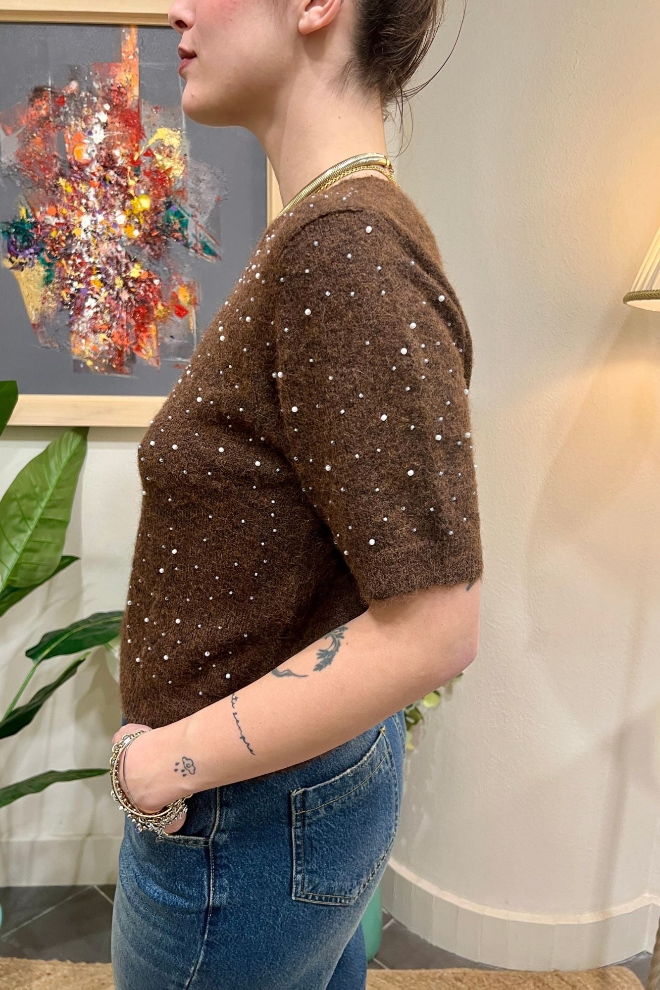 SOUVENIR Maglione con perline Souvenir Caffe'