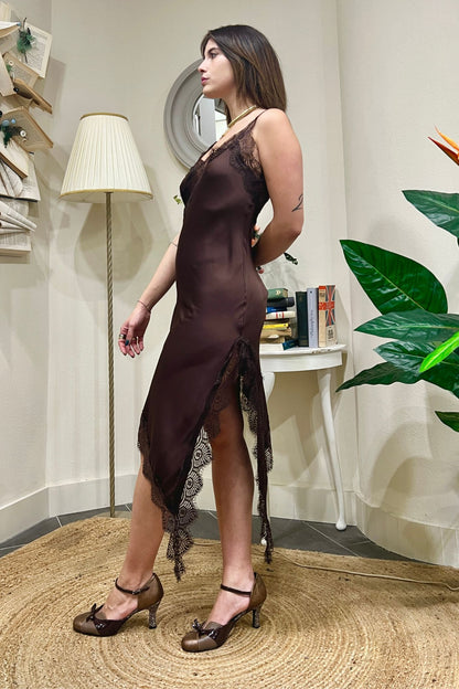 SUSY MIX Abito satin sbiego Susy mix Moro