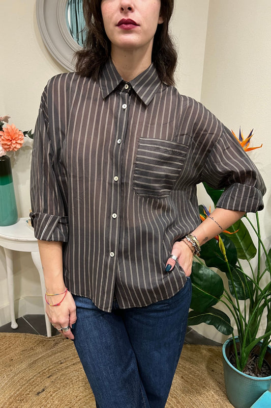 SUSY MIX Camicia gessata Susy mix Moro