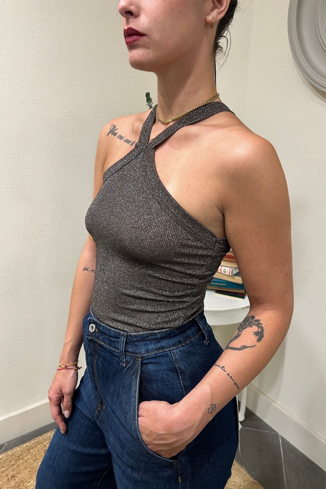SUSY MIX T-shirt con manica in pizzo Susy mix Moro