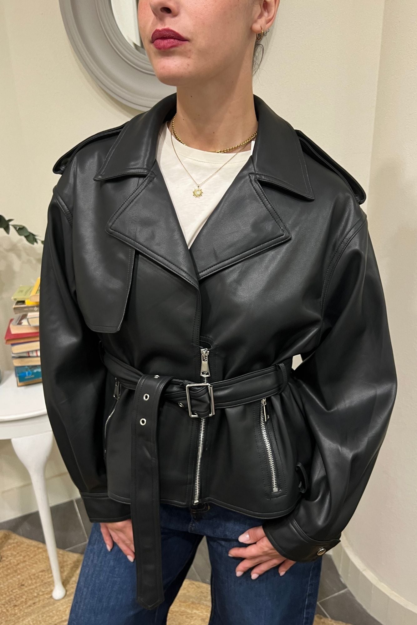 SUSY MIX Chiodo eco pelle Susy mix Nero