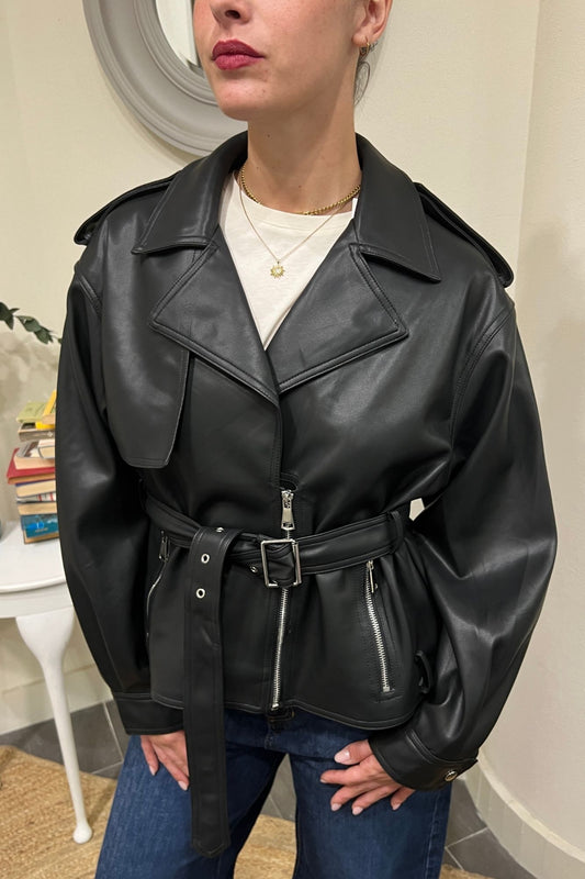SUSY MIX Chiodo eco pelle Susy mix Nero