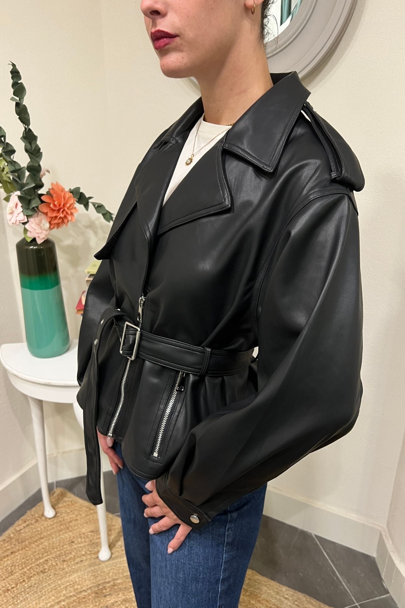 SUSY MIX Chiodo eco pelle Susy mix Nero