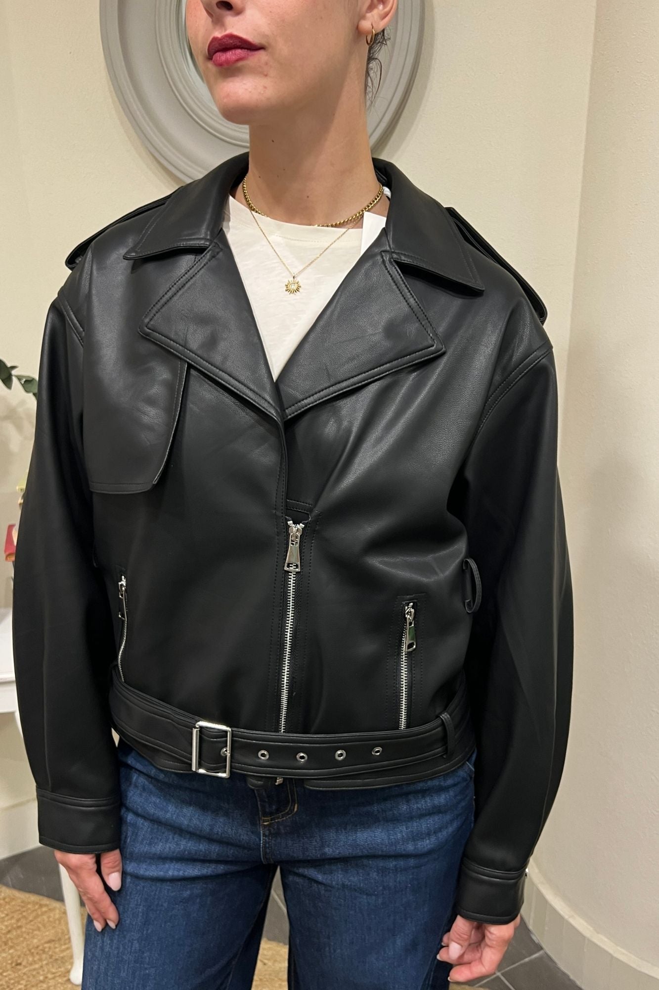 SUSY MIX Chiodo eco pelle Susy mix Nero