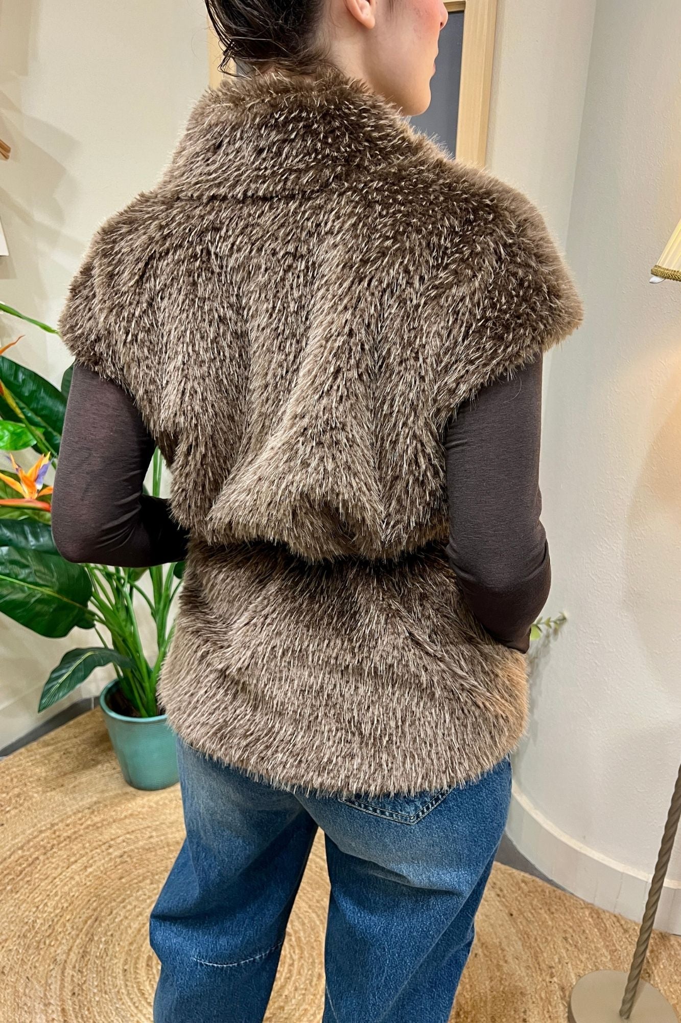 SUSY MIX Gilet eco pelliccia Susy mix Fango