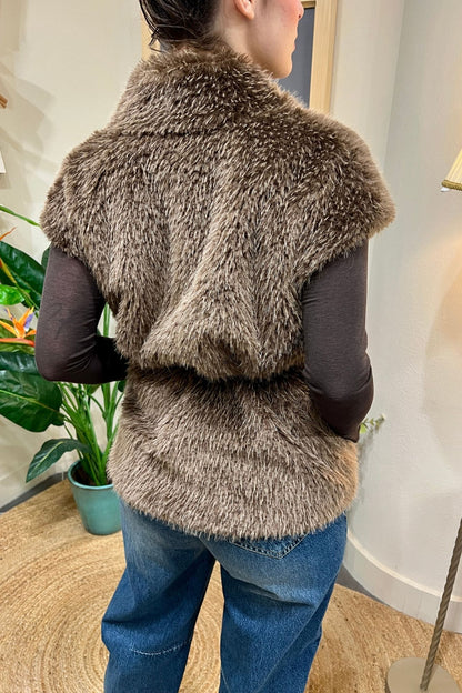 SUSY MIX Gilet eco pelliccia Susy mix Fango