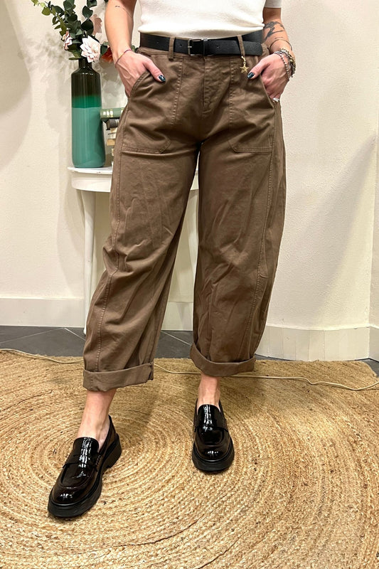 SUSY MIX Pantalone stellina Susy mix Tabacco