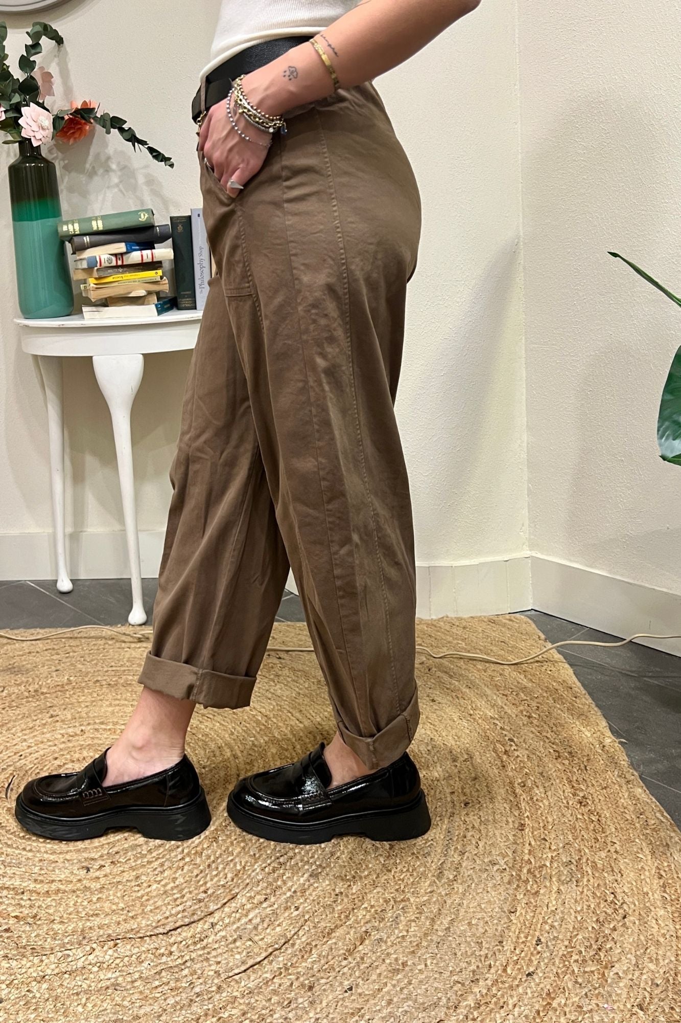SUSY MIX Pantalone stellina Susy mix Tabacco