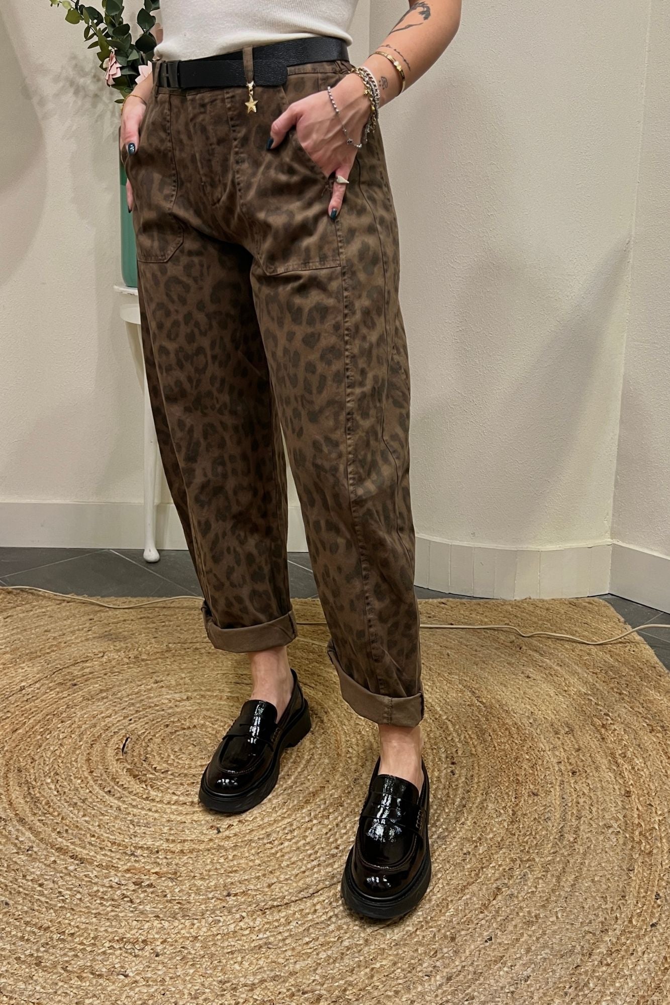 SUSY MIX Pantalone maculato Susy mix Moro