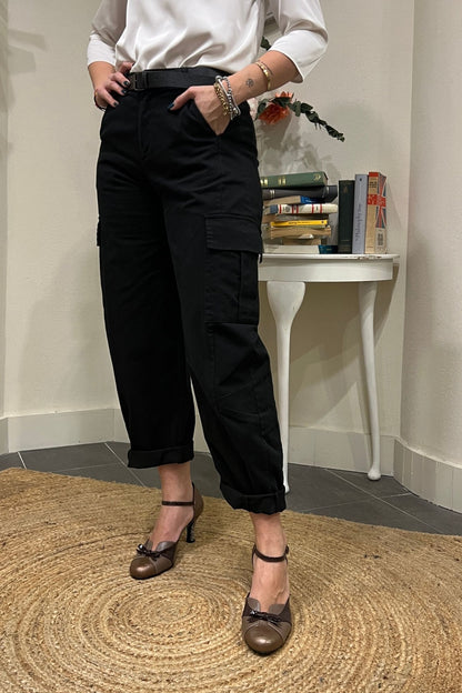 Pantalone con tasconi Nero Susy mix