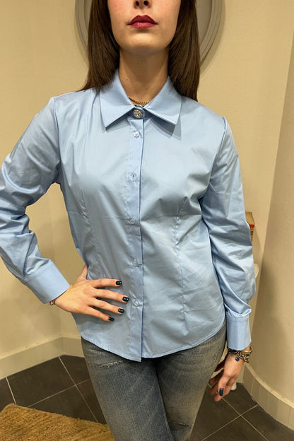 SUSY MIX Camicia con bottone gioiello Susy mix - Bianco Celeste
