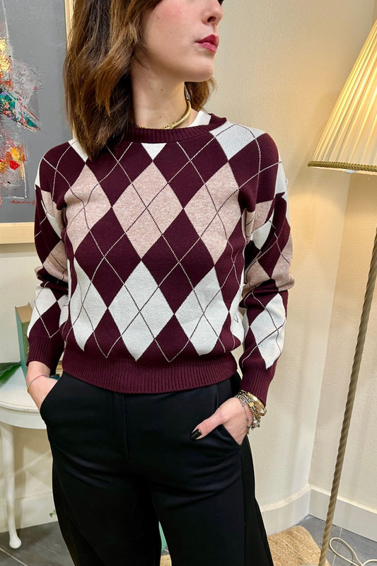 SUSY MIX Maglioncino a rombiSusy mix Bordeau