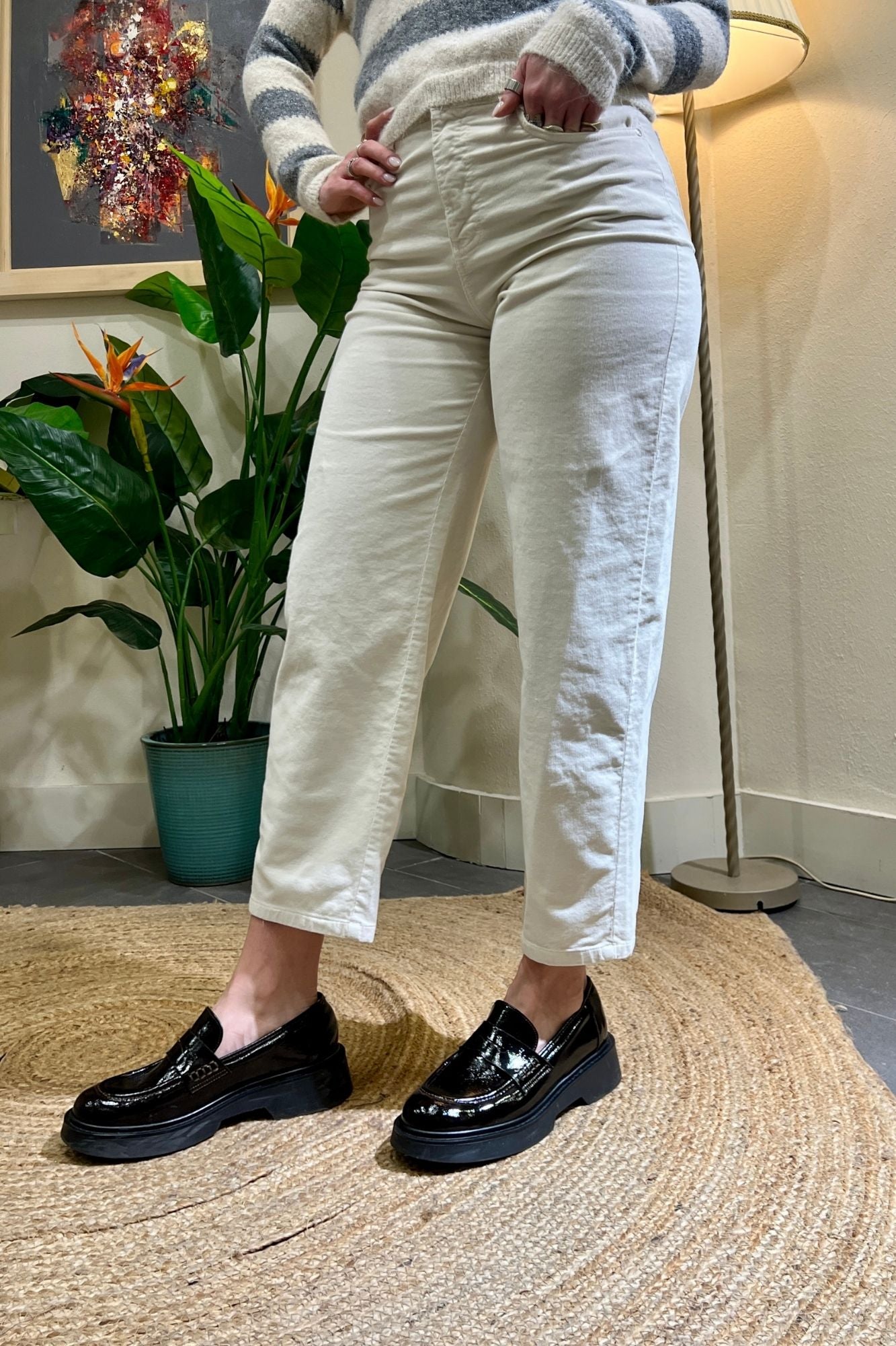 SUSY MIX Pantalone mille righe Susy mix Burro