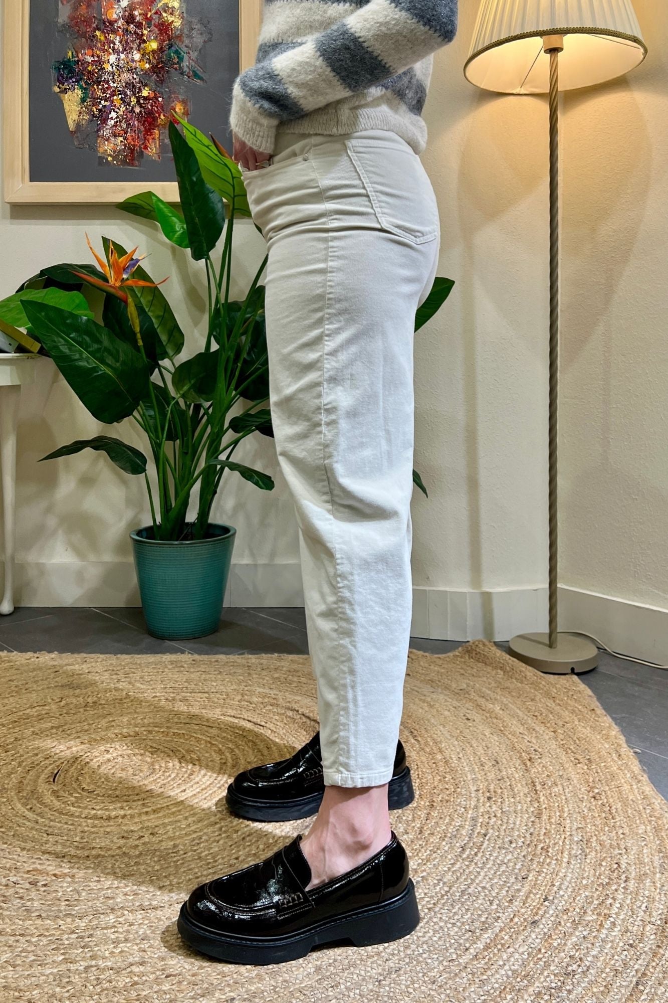 SUSY MIX Pantalone mille righe Susy mix Burro