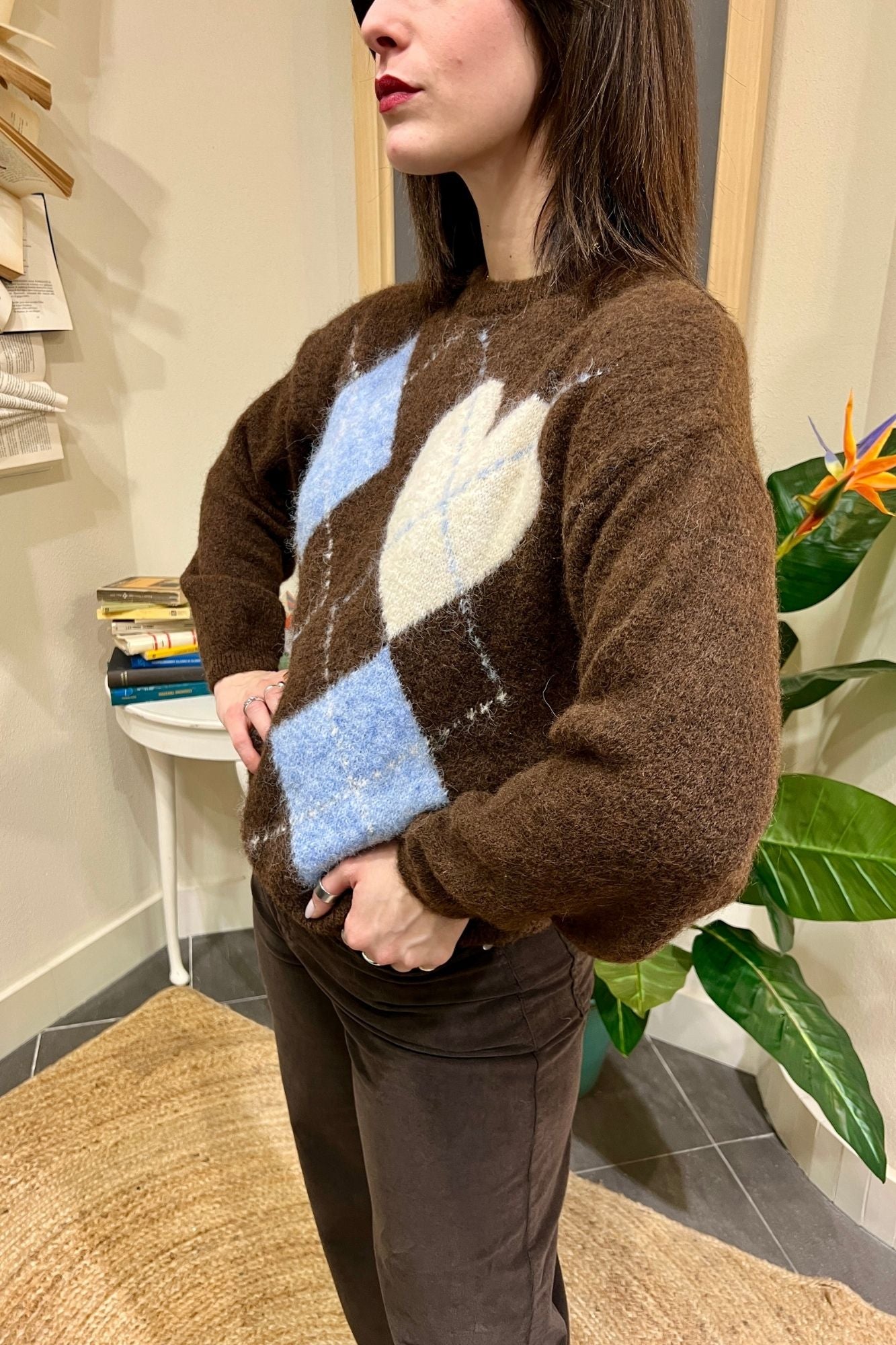 SUSY MIX Maglione rombi e cuore Susy mix Moro