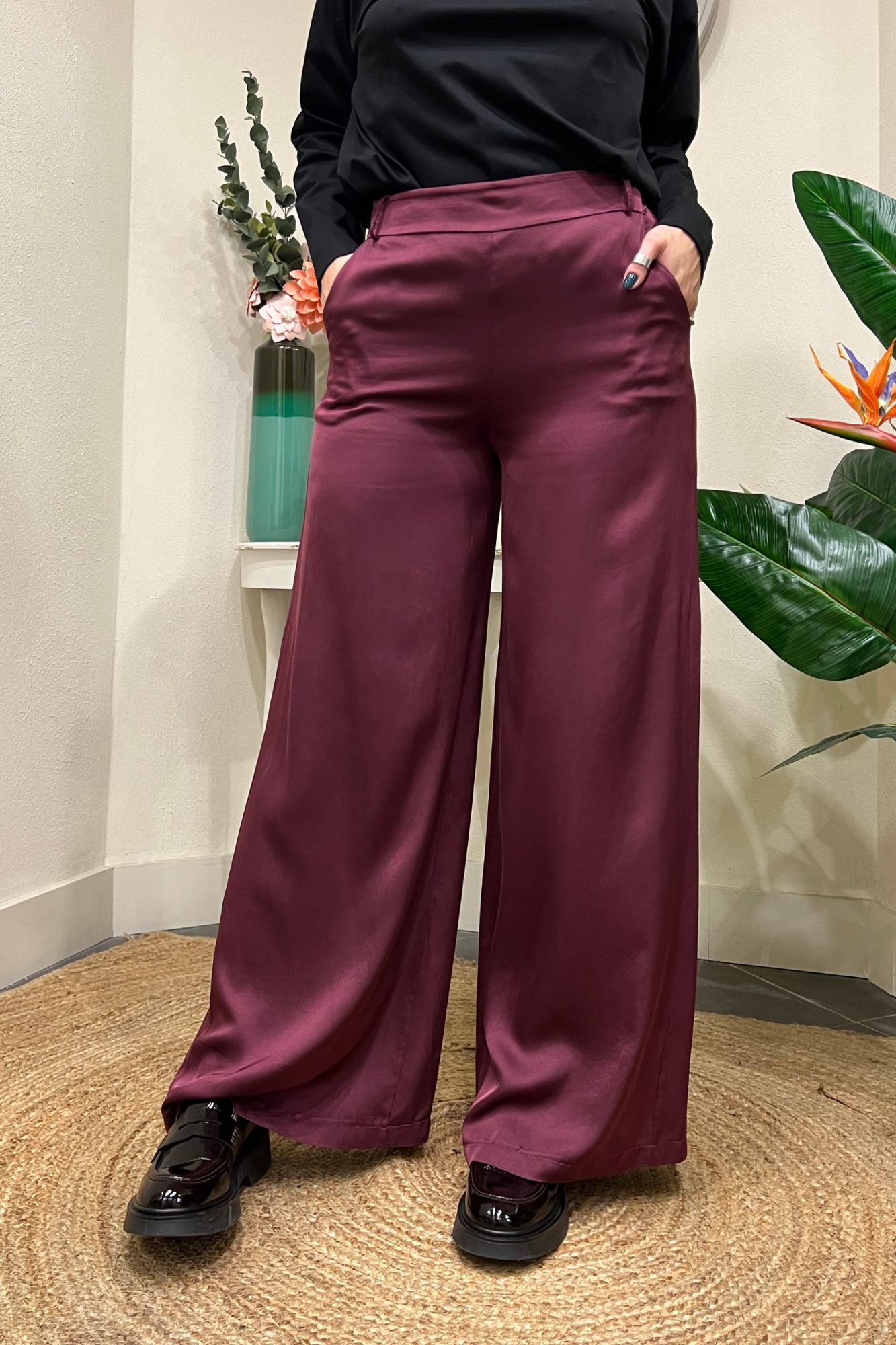 SUSY MIX Pantalone viscosa Susy mix Vino
