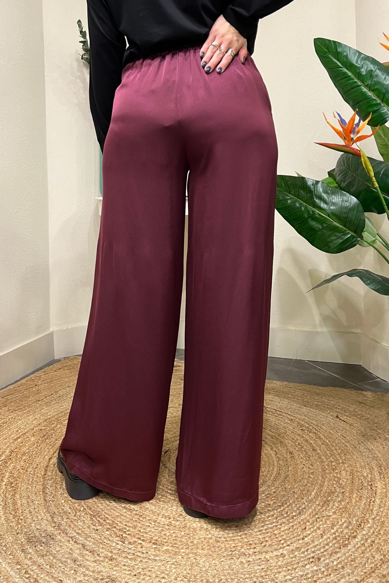SUSY MIX Pantalone viscosa Susy mix Vino