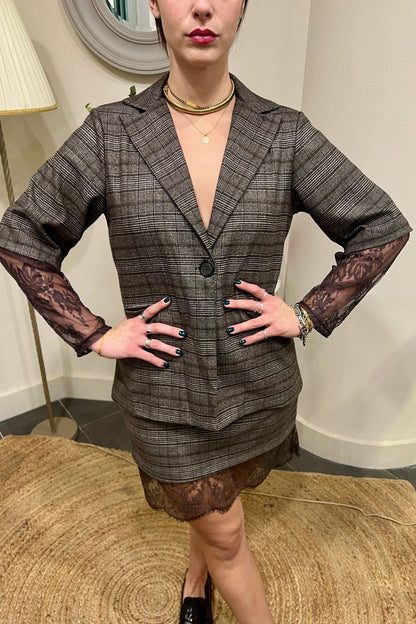 SUSY MIX Giacca con manica in pizzo Susy mix Nero