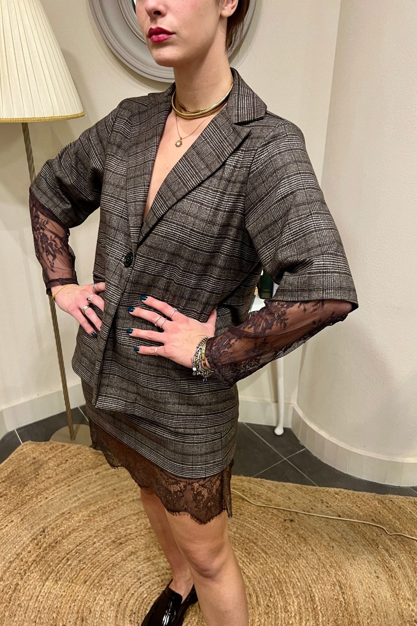 SUSY MIX Giacca con manica in pizzo Susy mix Nero